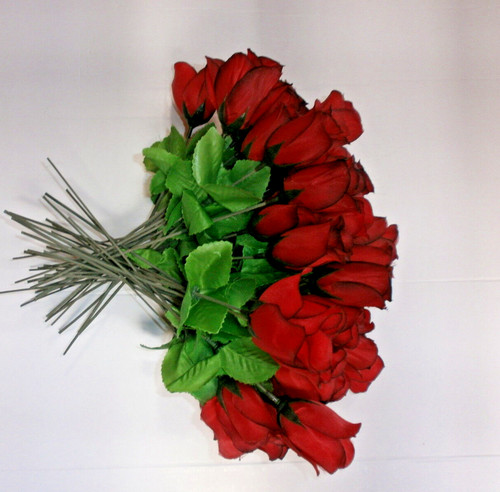 Kunstblumen rote rose - rote,
