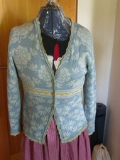 OLEANA Strickjacke  Gr. S hellblau +beige und helles gelbgrün