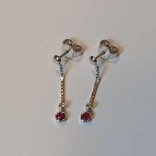 Paar Ohrringe Weiß-Gold 585