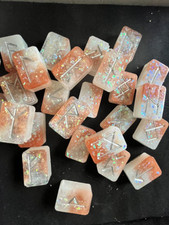Runensteine NEU Resin Klar/weiß/Glitzer/ Bronzefarbend Handmade 