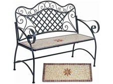 Gartenbank Amarillo 210008354, Mosaik, Eisen, 115 x 57 x 97 cm - B