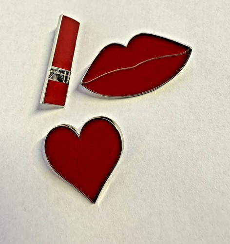 Broschen set herz lippen - –, &