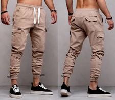 Herren Cargo Chino-Hose Jogger Jeans-Hose 80-8388 BEIGE/SCHWARZ/KHAKI/GRAU NEU