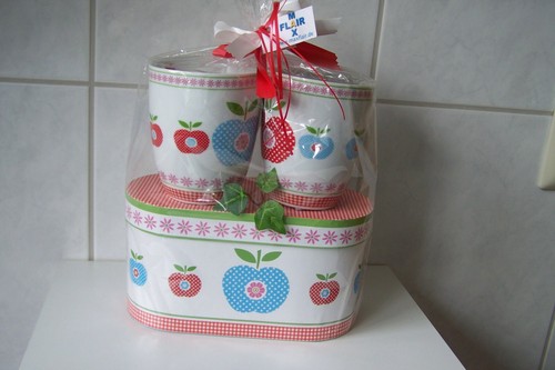 Apfel trio kaffeebecher dose - kaffeebecher, +