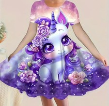 Niedliches Mädchenkleid Einhorn Gr. 128/134 neu