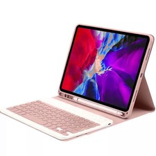 Hülle für iPad - Bluetooth Tastatur Tasche Magic Case in Rosa - Schutzhülle