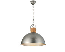 Trio DELHI Pendelleuchte Holz Metall Nickel antik Ø45cm Vintage E27