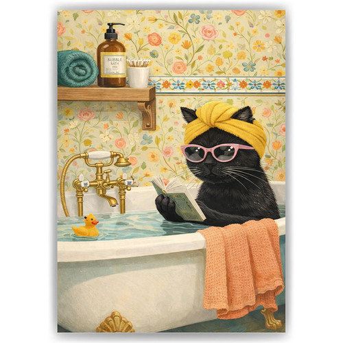Katze badewanne poster - katze, in