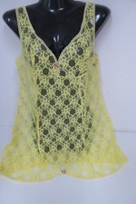 Zauberhafter  Unterrock  Kurz -  Gelb- Spitze - Nylon  Gr. 40 - Vintage * X10*