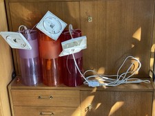 Kartell 3 Hängeleuchten EASY Orange, Violett und Rot, Design Ferruccio Laviani