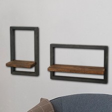 Schwebende Regale, Naturholz