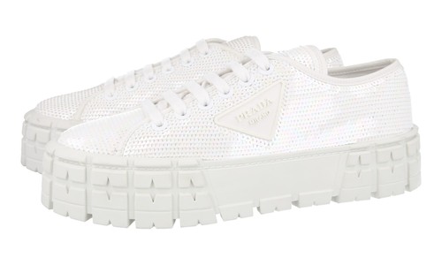 Prada leder pailletten double - prada,