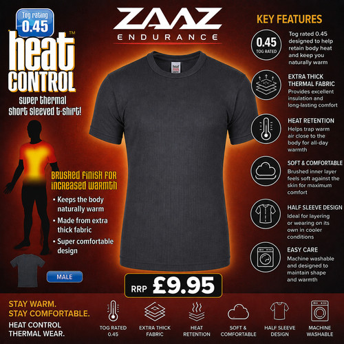 Herren schwarz thermo shirt - herren, t-shirt
