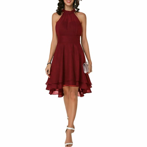 Damen chiffon sommerkleid - chiffon,