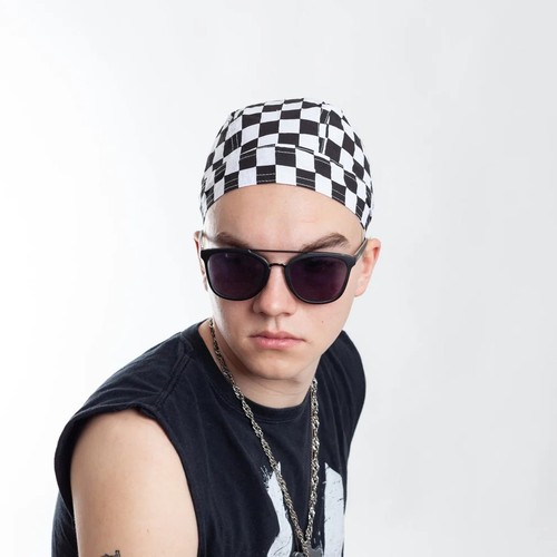 Bandana kopftuch schwarz - bandana, schwarz/weiß