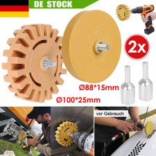 2x Folienradierer Klebegewichte Entferner Kleber Radierscheibe Adapter 88+100mm