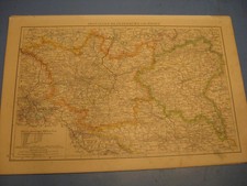 Original Landkarte von 1886-Provinzen Brandenburg und Posen mit Stadtgrößen