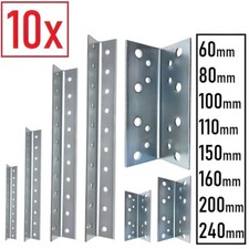 10x Eckverbinder Lochplatten-Winkel Holzverbinder Metall - Lange Lochblech