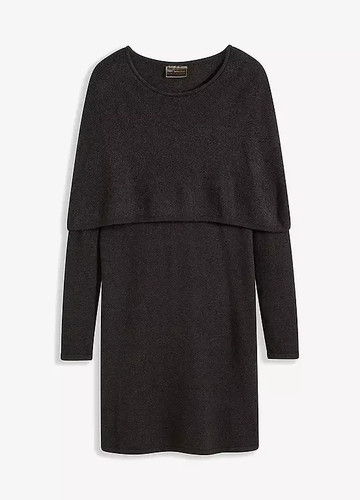 Langarm strickkleid mit - langarm,