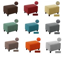 Quadratisch Hockerbezug für Fußhocker Fußbank Elastisch Sofa Sitzhocker Husse 