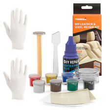 Profi Leder-Vinyl-Reparaturset Flüssigleder Löcher Autositze Möbel Sofas 18 tlg