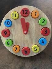 Teaching Clock Holzuhr Pintoy Die Uhr Zum Lernen Uhr Kinderuhr 