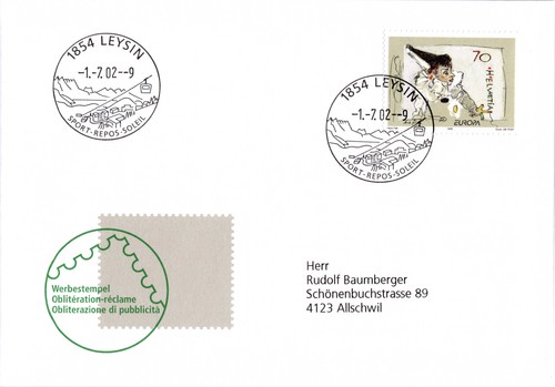 Schweiz brief sst leysin 2002 - schweiz,