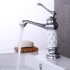 Retro Wasserhahn Badzimmer Waschtisch Waschbecken Armatur Einhebelmischer Weiß