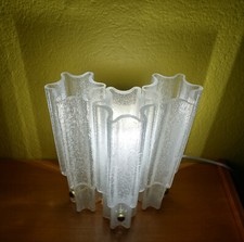 Rare Mid Century Wandleuchte Lampe Limburg Glashütte 2783 Eisglas 70er Jahre