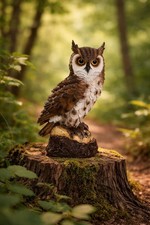 Eule Deko Figur Waldkauz