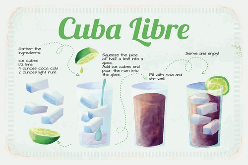 Blechschild 18x12 cuba libre - 18x12,