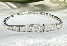 wunderschönes Art-Déco Armband in 585er Weißgold (14K)  mit Diamanten ca. 1,80ct