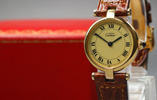 Cartier Must de Cartier 133406 Vermeil QZ Damenuhr mit Box & Original Schließe