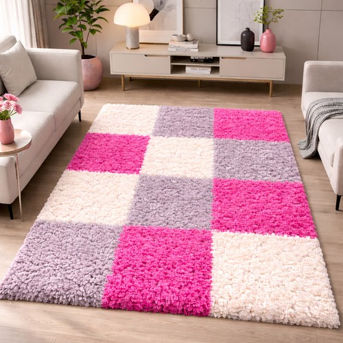 Shaggy teppich mehrfarbig rosa - mehrfarbig,