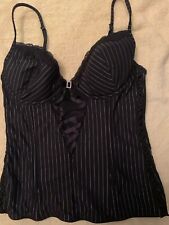 Korsett Korsage Vintage Gothic  schwarz gestreift Gr.  75 C H&M