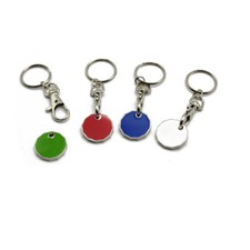 4 Stück Einkaufswagenchip Metall Schlüsselanhänger Chiphalter Einkaufswagenlöser