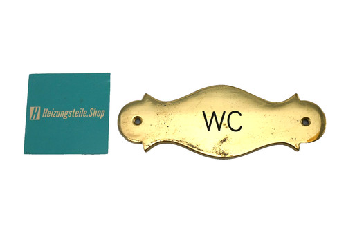 Vintage schild messing - wc,