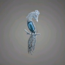 große antike Brosche Pfau