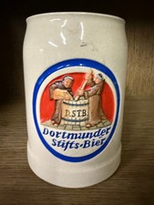 2x 0,5l Dortmunder Stifts Bier (mit Relief) Brauerei Steingut