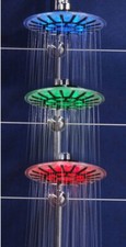 LED Kopfbrause Regendusche Duschkopf Rund Regenbrause Beleuchtung 