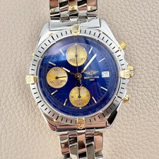 Aktion - Breitling Chronomat B13048 Stahl / Gold Automatik Herrenuhr Pilotband