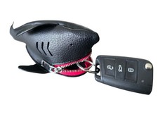 Schlüsseletui, Taschenbaumler,  Hai, Schwarz, Echtes Leder