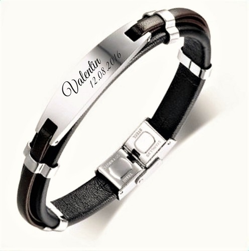 Leder armband mit - id,
