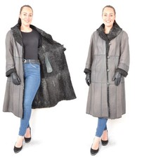 A3682 LEDER PERSIANER MANTEL ECHT PELZ PELZMANTE LEATHER PERSIAN LAMB FUR COAT