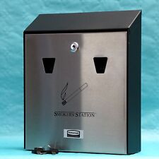 Rubbermaid Smokers’ Station Ascher Wandascher mit Schloss Aschenbecher Edelstahl