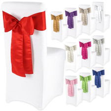 10er Stuhlschleife Satin 275x15cm Schleifenbänder Tischläufer Stuhlhusse Bänder