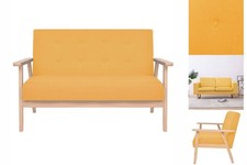 2-Sitzer Sofa Stoff Gelb