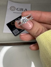 925 Silber Ring Moissanit 1 ct