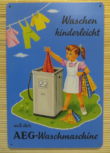 Blechschild waschen - ,