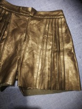 Echtleder Shorts Pin Tuck Pleated Shorts Sexy Leder Exclusive 10 UK Modisch NEU